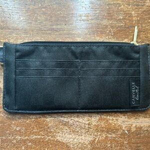 Canvelle black check long wallet